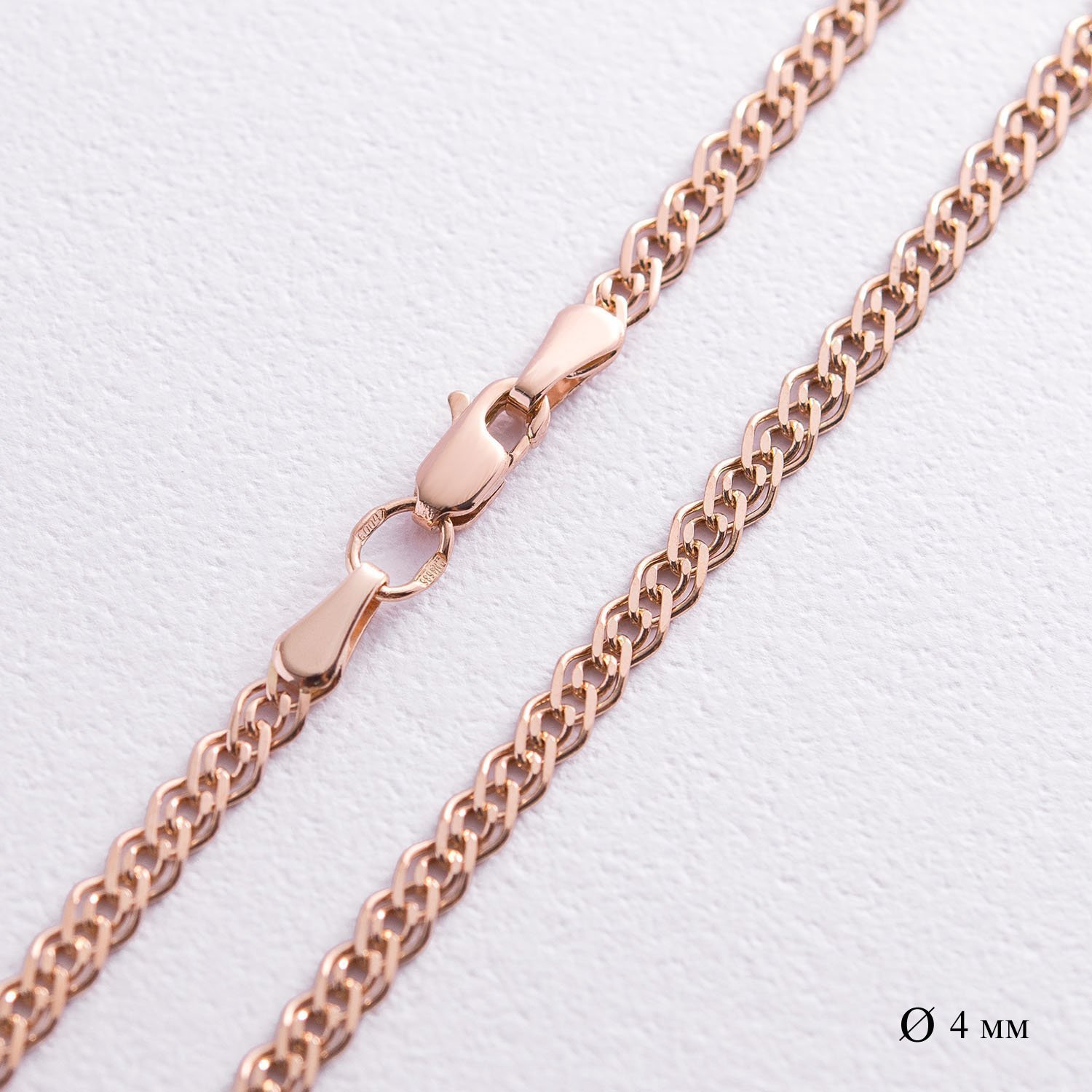 

Золотая цепочка (плетение Нонна - 4 мм) ч10641 Оникс 55