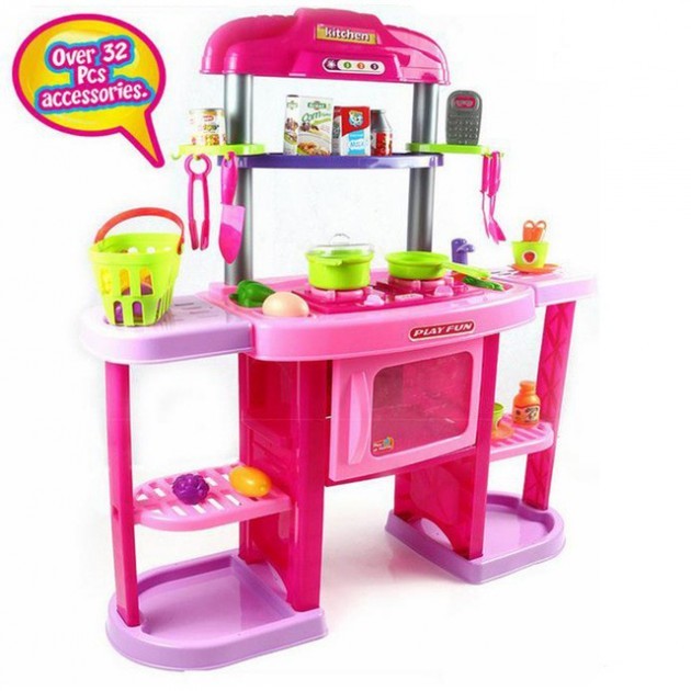 

Детский игровой набор кухня ТехноК "My Kitchen Set" с посудой, звуковые и световые эффекты, 84 см розовая (661-75)
