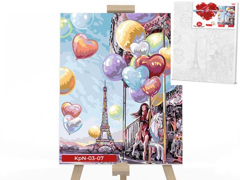 

Креативная творчество Danko Toys "PAINTING BY NUMBERS" 30х40 см "Девочка с шариками"