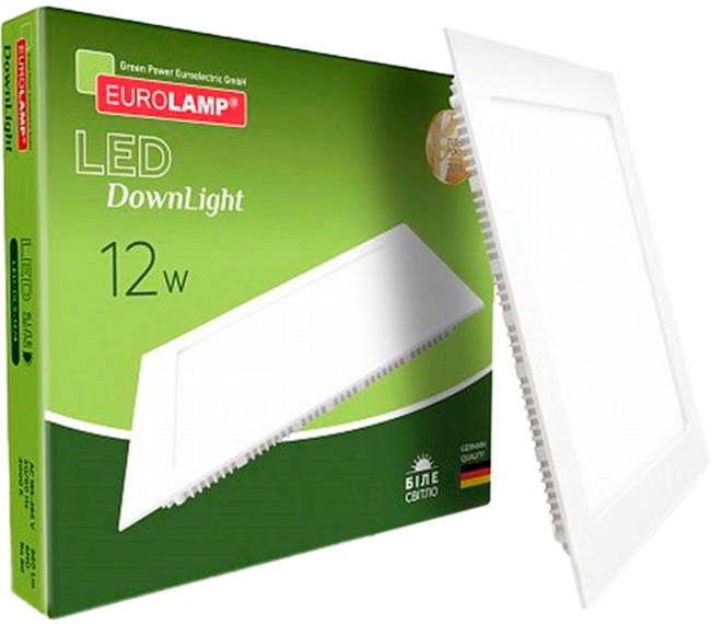 

Светильник потолочный EUROLAMP LED Downlight 12W 4000K квадратный