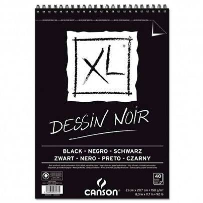 

Блок черной бумаги Canson для эскизов XL Dessin Black 150 гр A4, 40 листов