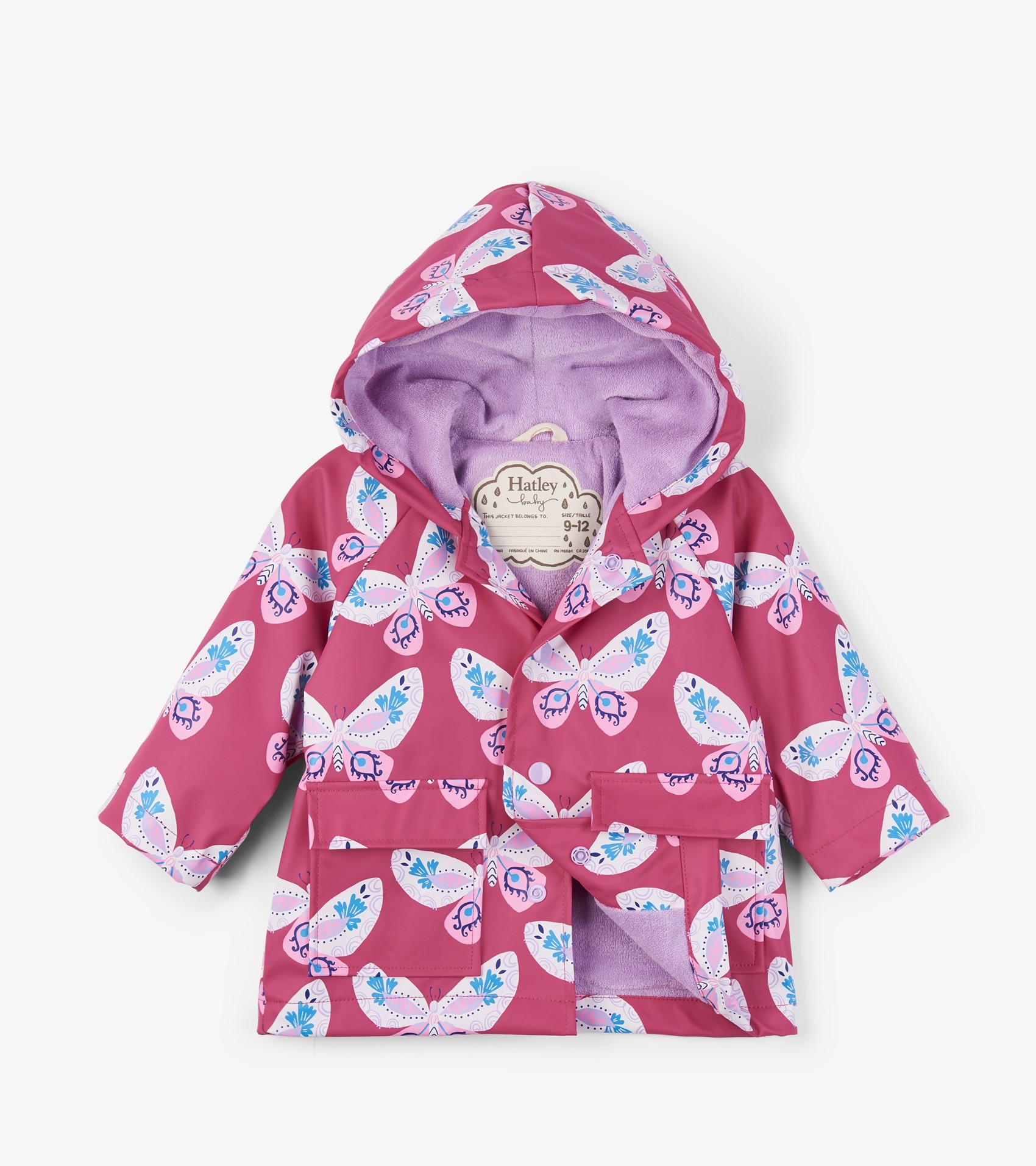 

Плащ Hatley Decorative Butterflies 9m малиновий 74см (S19DBI1317)