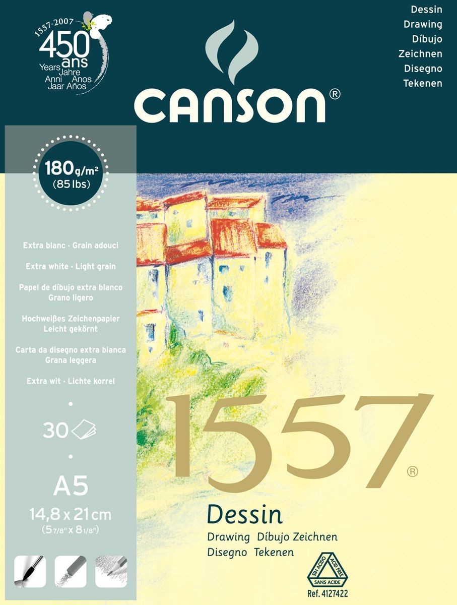 

Альбом Canson для набросков на спирали 1557 Dessin 180 гр A5 30 листов
