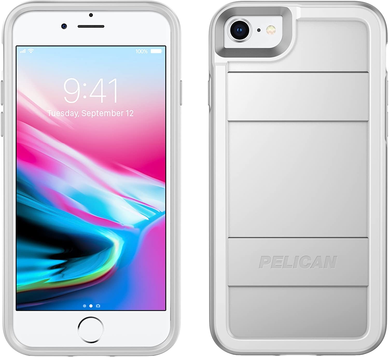 

Противоударный защитный чехол бампер Pelican Protector Silver для iPhone 6 / 6S / 7 / 8 / SE 2020