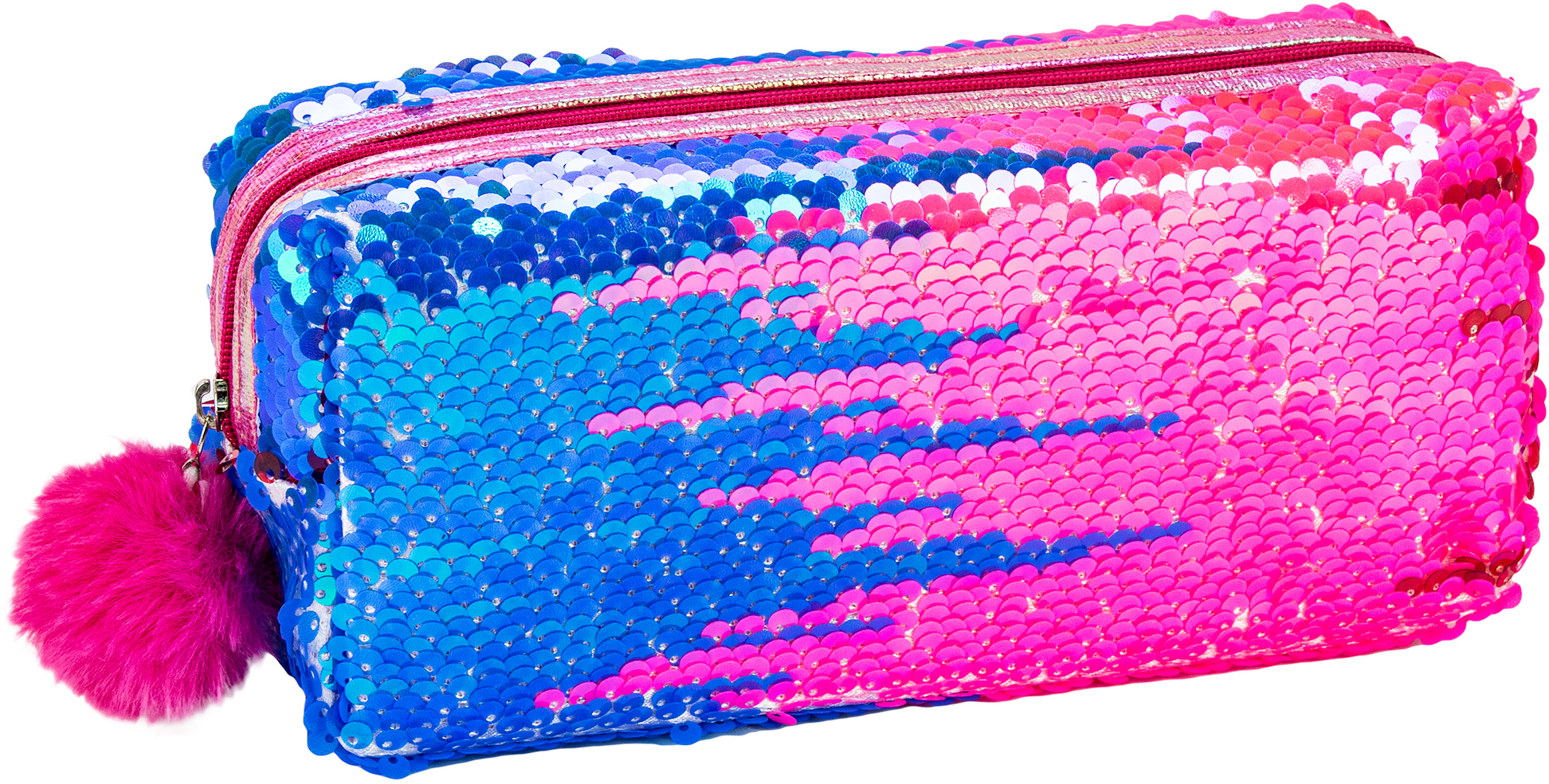 

Пенал Cool For School с пайетками и помпоном 1 отделение голубой (CF87052)