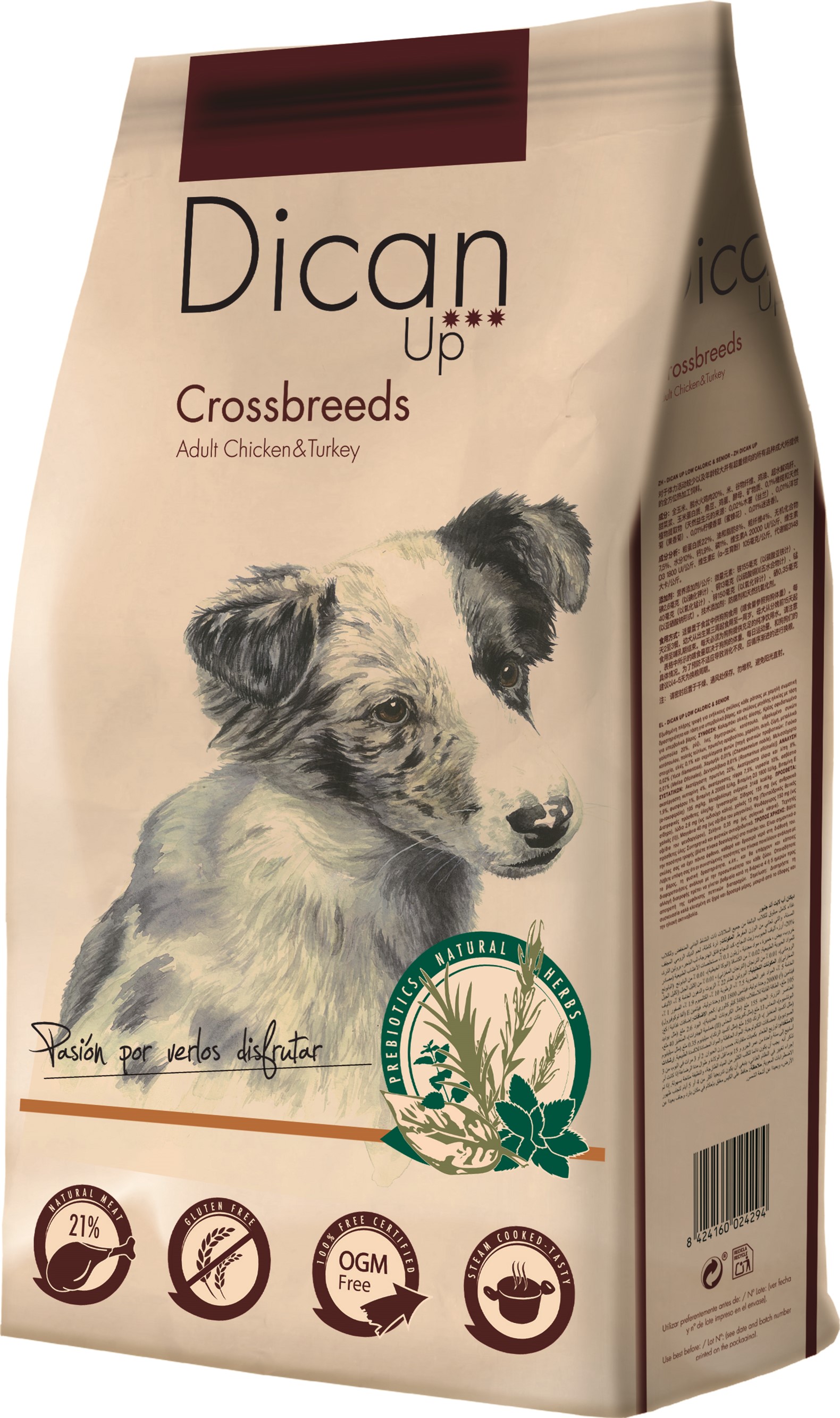 

Сухой корм для собак Dibaq Diproteg Dican Up Cross Breeds со вкусом курицы и индейки 14 кг