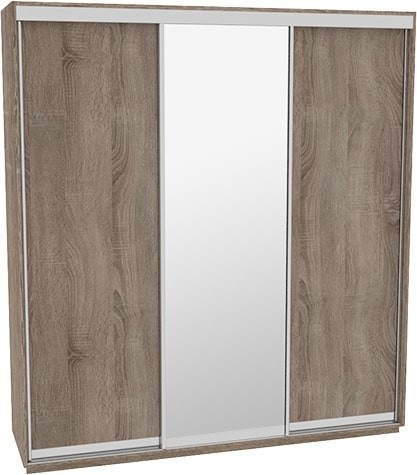 

Шкаф-купе ДОМ Н4236 Дуб сонома трюфель ДСП+Зеркало 230x60x240