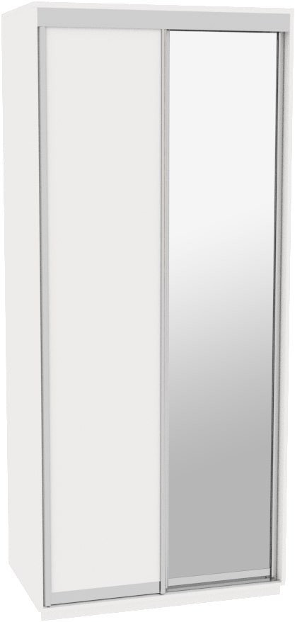 

Шкаф-купе ДОМ ЭКО106 Белый ДСП+Зеркало 100x60x240