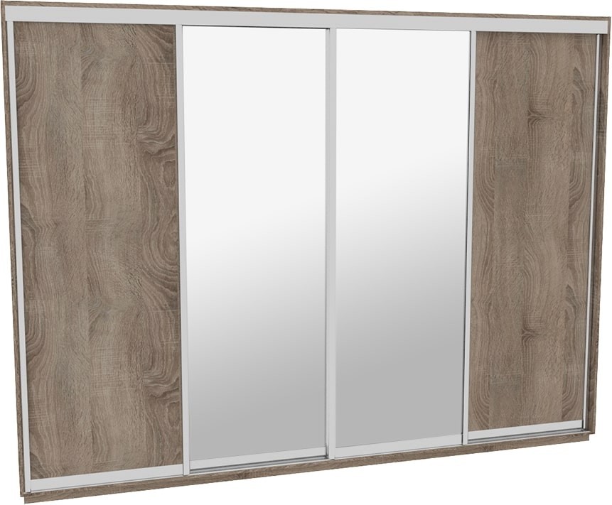 

Шкаф-купе ДОМ Н4386 Дуб сонома трюфель ДСП+Зеркало 380x60x240