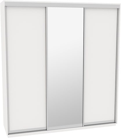 

Шкаф-купе ДОМ Н2196 Белый ДСП+Зеркало 190x60x240