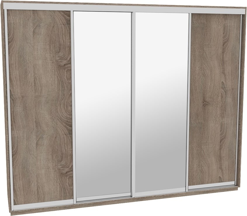 

Шкаф-купе ДОМ Н4336 Дуб сонома трюфель ДСП+Зеркало 330x60x240