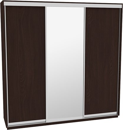 

Шкаф-купе ДОМ ВГ236 Венге ДСП+Зеркало 230x60x240