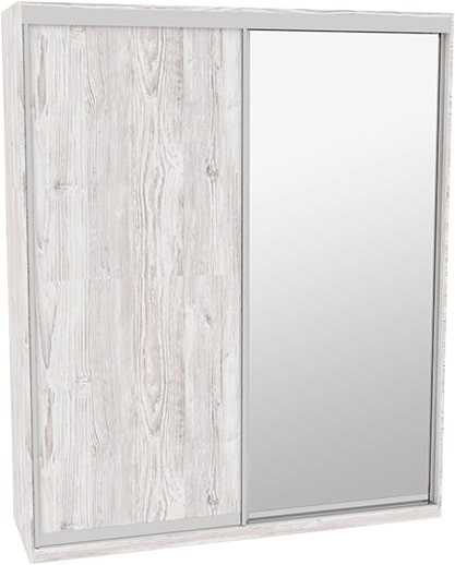 

Шкаф-купе ДОМ ЭКО206 Аляска ДСП+Зеркало 200x60x240