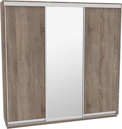 

Шкаф-купе ДОМ Н4246 Дуб сонома трюфель ДСП+Зеркало 240x60x240