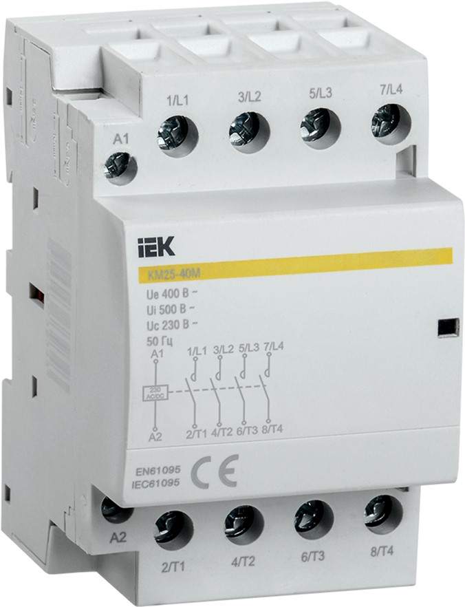 

Контактор модульний IEK КМ25-40М AC/DC (MKK21-25-40)