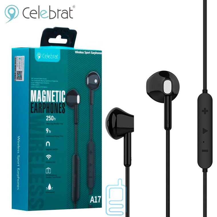 

Bluetooth наушники с микрофоном Celebrat A17 черные