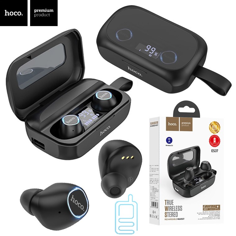 

Bluetooth наушники с микрофоном Hoco ES37 TWS черные