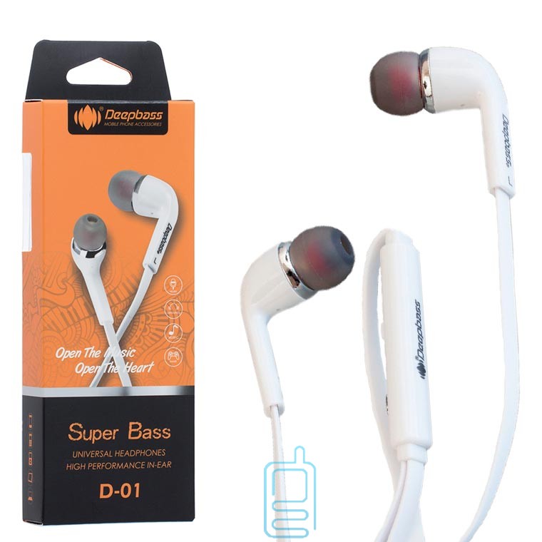 

Наушники с микрофоном Deepbass D-01 белые