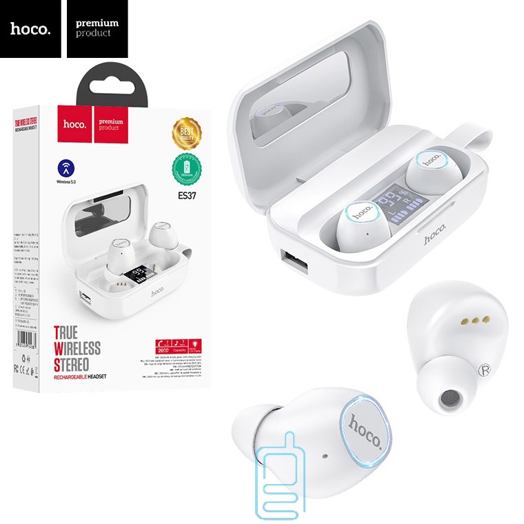 

Bluetooth наушники с микрофоном Hoco ES37 TWS белые