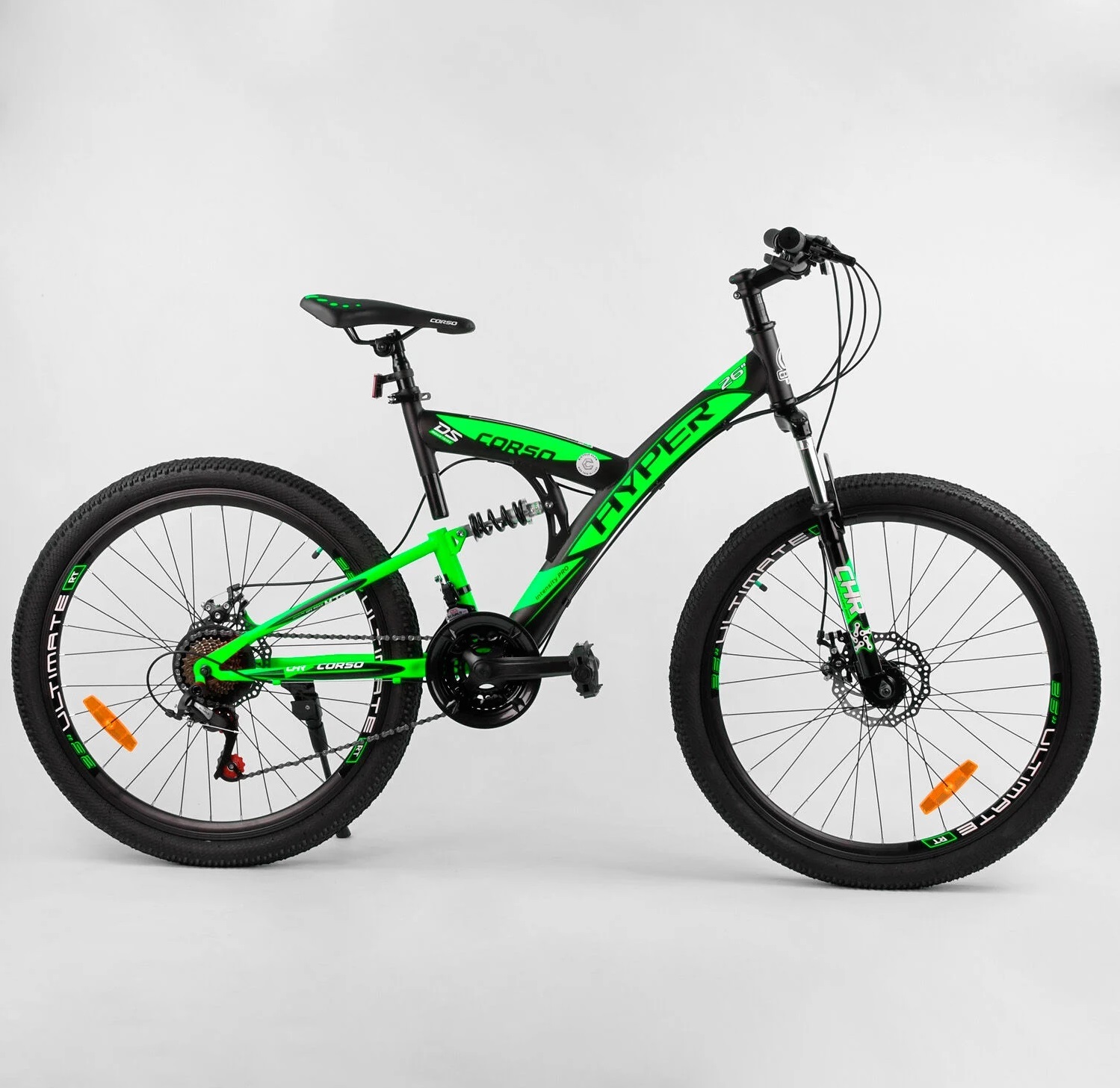 

Велосипед Corso 26" Hyper 29045 Black / Green (29045)