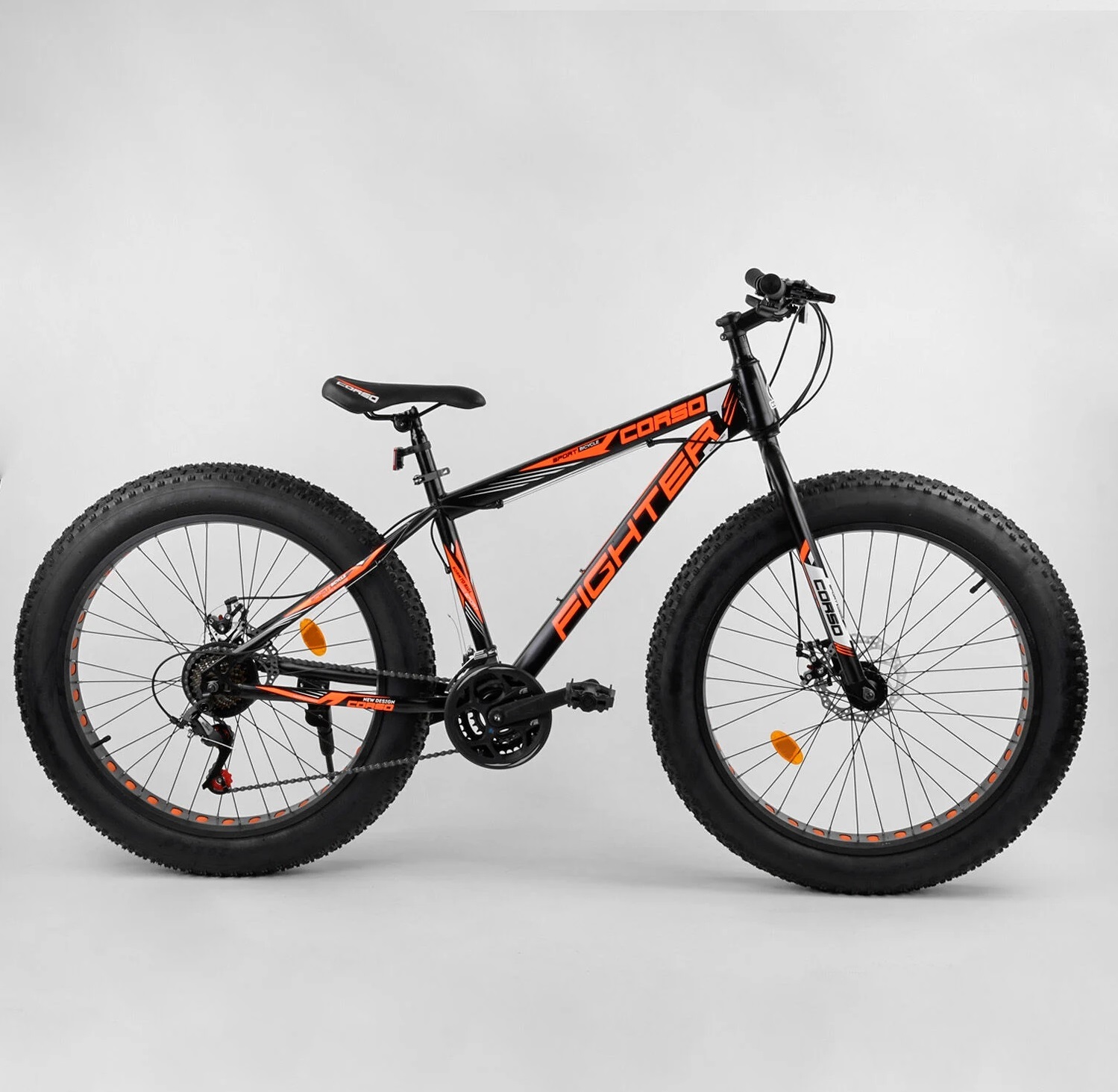 

Велосипед Фатбайк Corso 26" Fighter 78818 Black / Orange (78818)