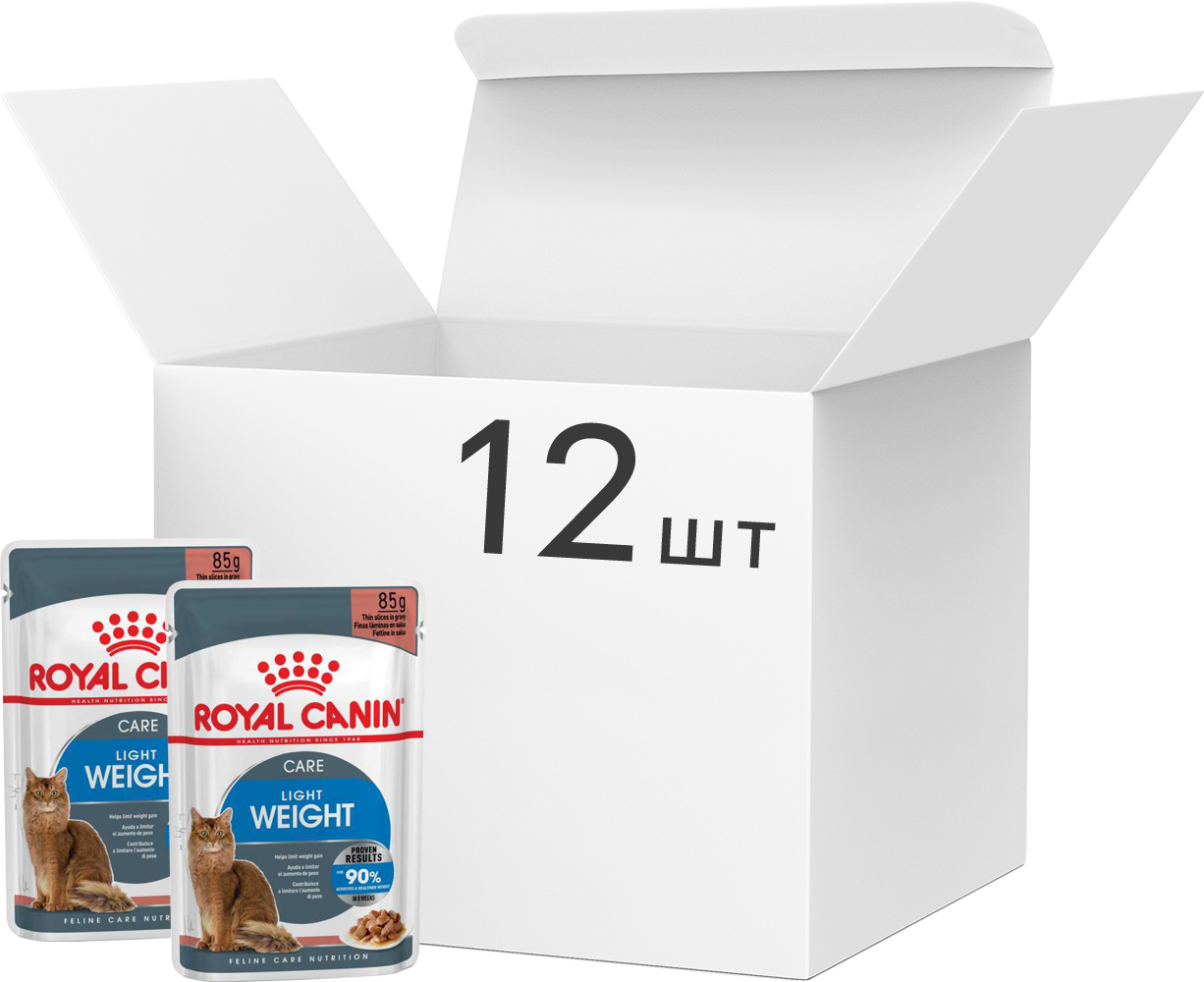 

Упаковка влажного корма для котов от 1 года склонных к избыточному весу Royal Canin Light Weight Care в соусе 85 г х 12 шт