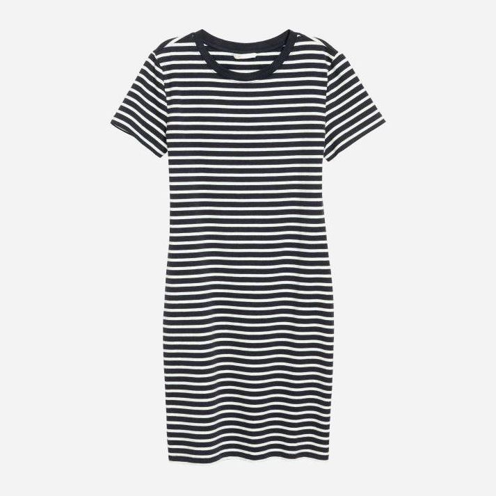 

Платье H&M 04582398 XS Светло-бежевое с синим