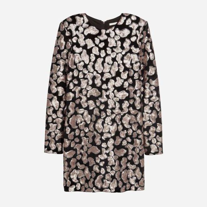 

Платье H&M 060573760 XS Черное с золотистым