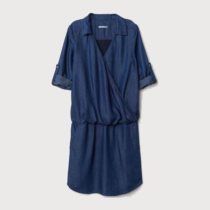 

Джинсовое платье для кормящих мам H&M 6549120-AAQJ S Темно-синее
