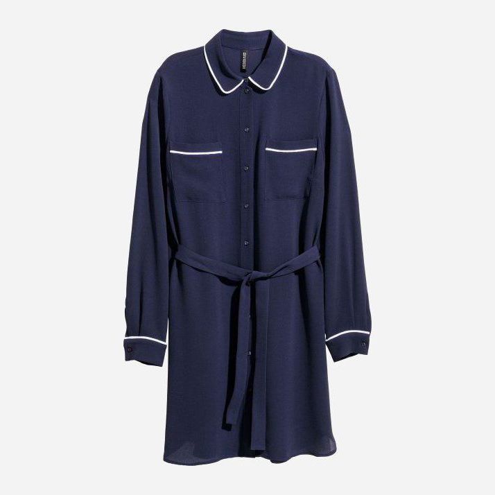 

Платье H&M 5100086-ABFX 32 Темно-синее с белым