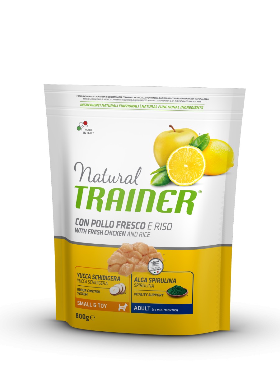 

Сухий корм для собак Trainer Natural Super Premium Adult Mini Con Pollo Fresco, Riso & Aloe Vera 800 г повноцінний раціон для дорослих собак дрібних порід