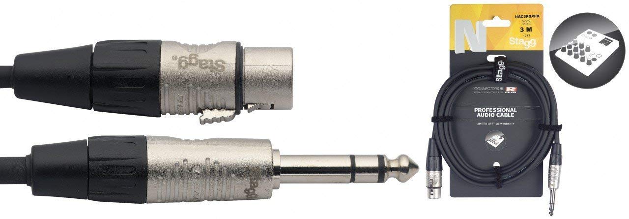 

Аудио кабель Jack 6,3 stereo - XLR Female 3 м Stagg NAC3PSXFR