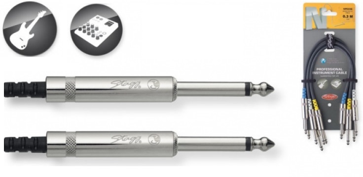 

Кабель коммутационный Jack 6,3 - Jack 6,3 0,3 м Stagg NPC030