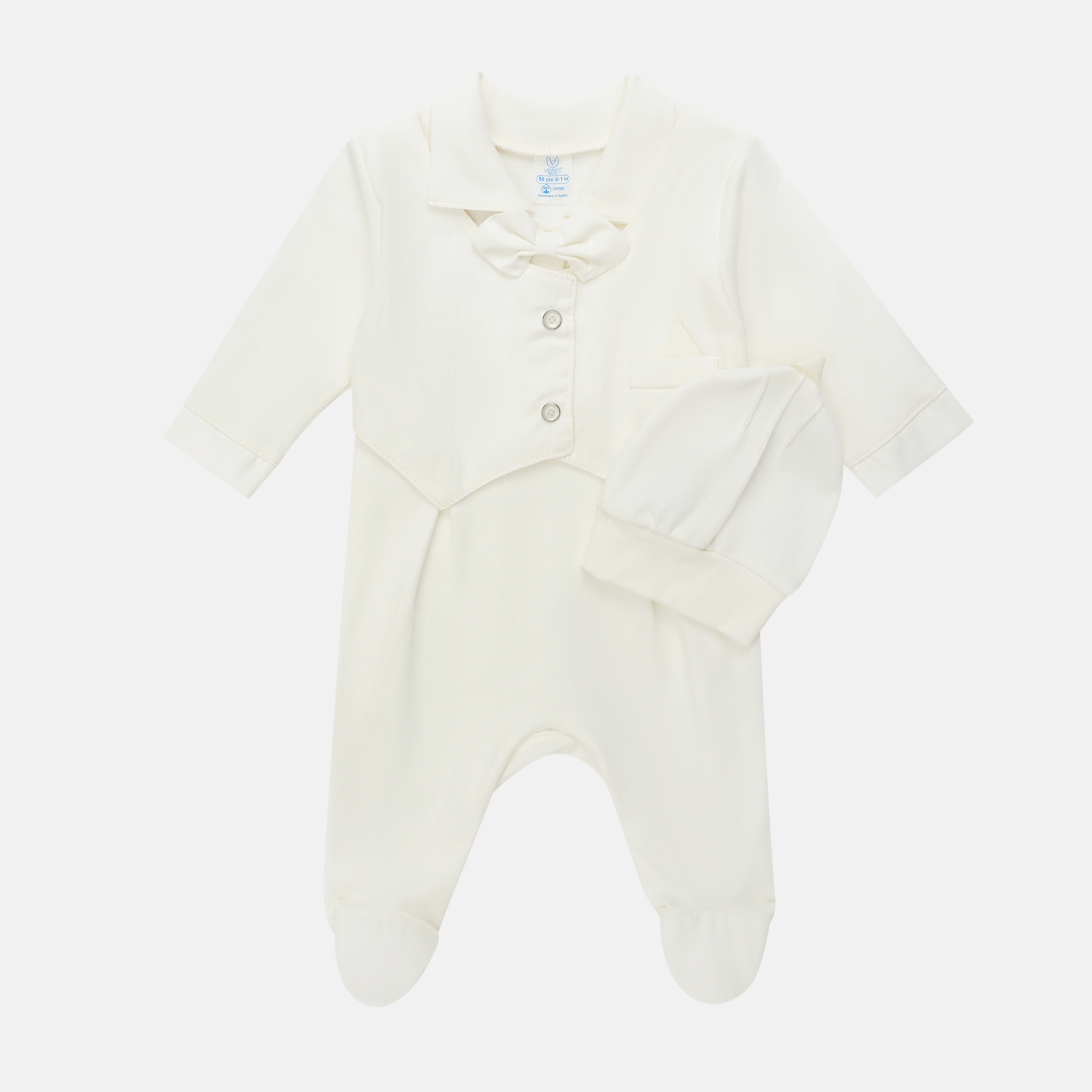 

Человечек + шапочка Baby Veres Gentleman milk 110-2.12-33 56 см Молочный