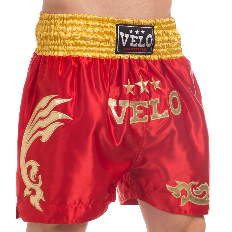 

Шорты для тайского бокса и кикбоксинга Velo Heroe 9200 размер L (48-50) Red-Gold