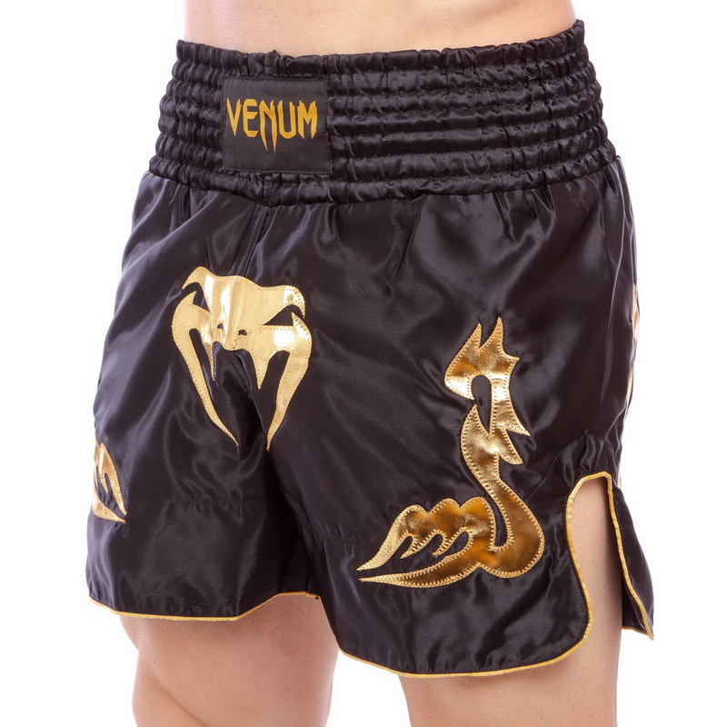 

Шорты для тайского бокса и кикбоксинга Venum Inferno Heroe 5807 размер M (46-48) Black-Gold
