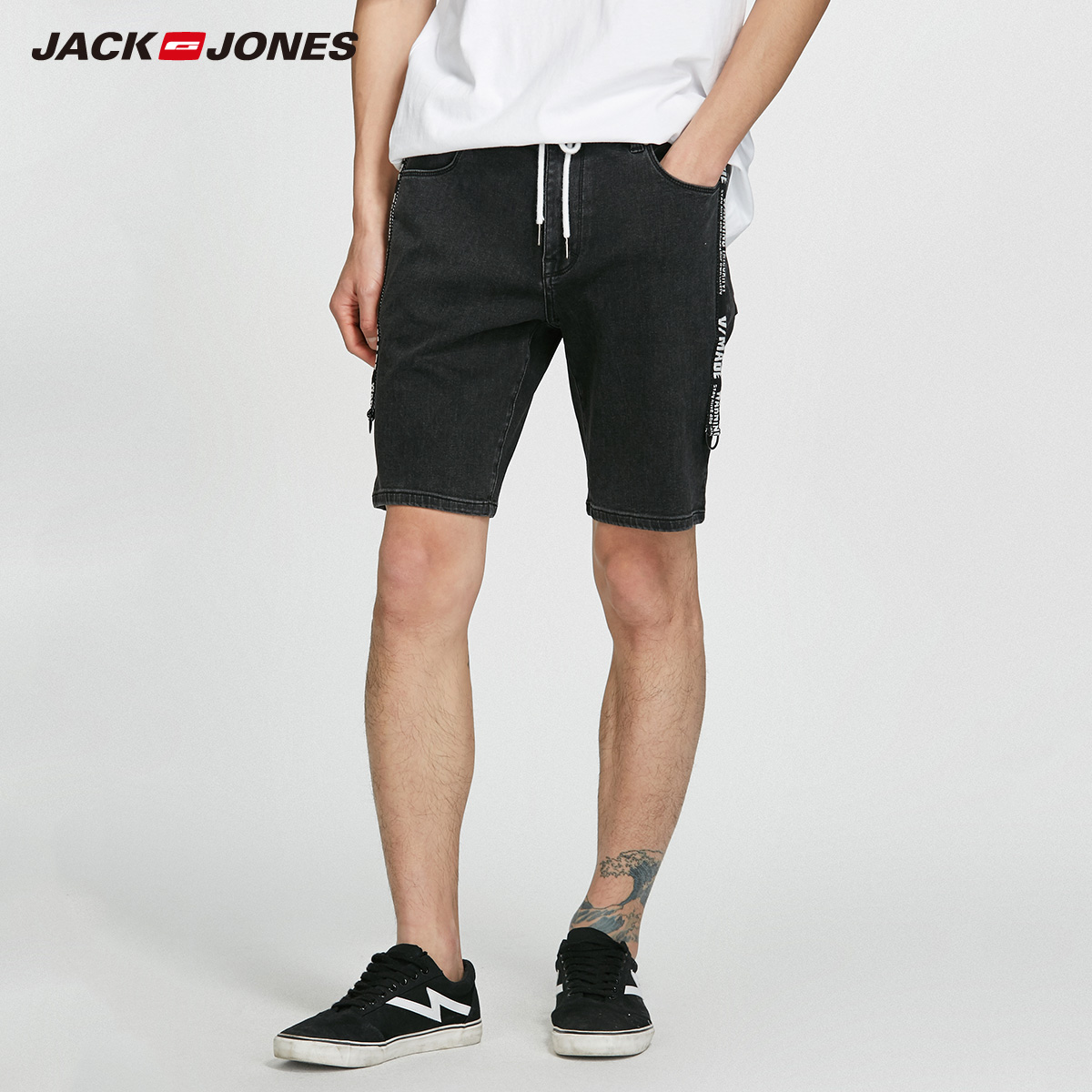 

шорти джинс Jack&jones 218243518E39 XXXL чорний з білим