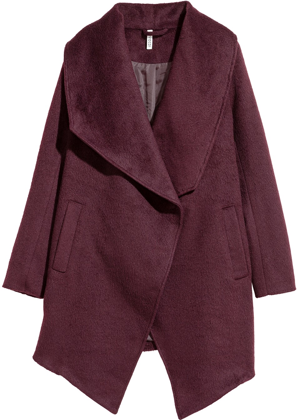 

Пальто H&M 3hm01110011 32 Бордовое