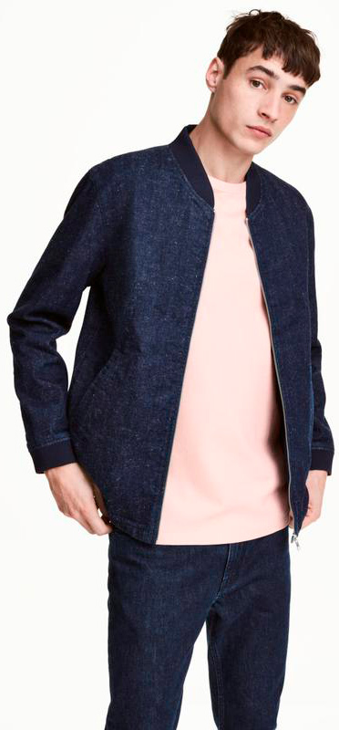 

Бомбер H&M 3hm01110065 S Темно-синий