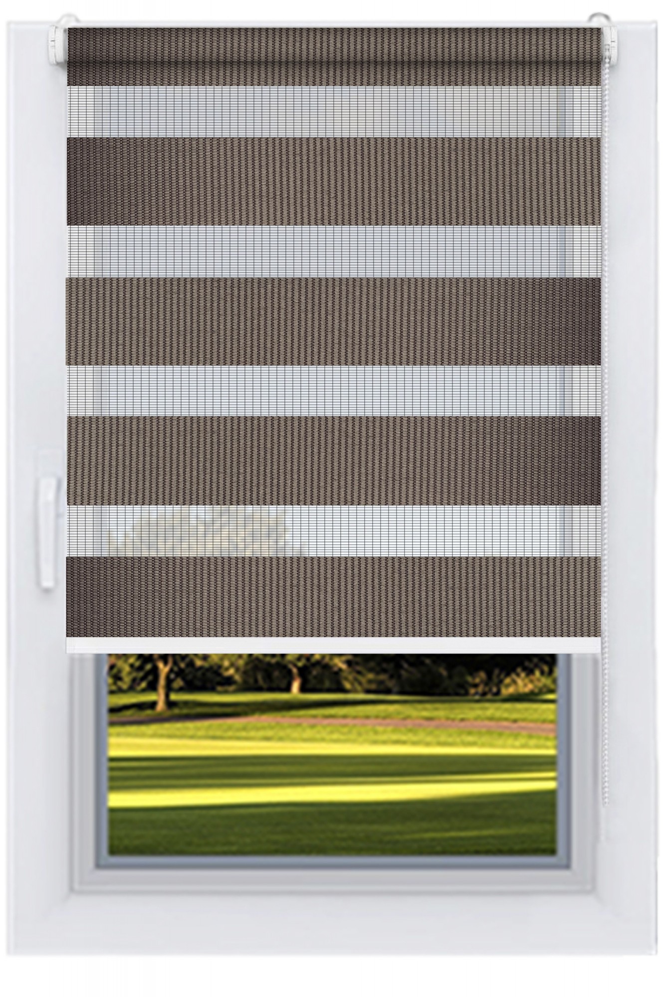 

Ролета тканевая DECOLUX 118х200 СТЕНДАЛЬ Мокко вал 19