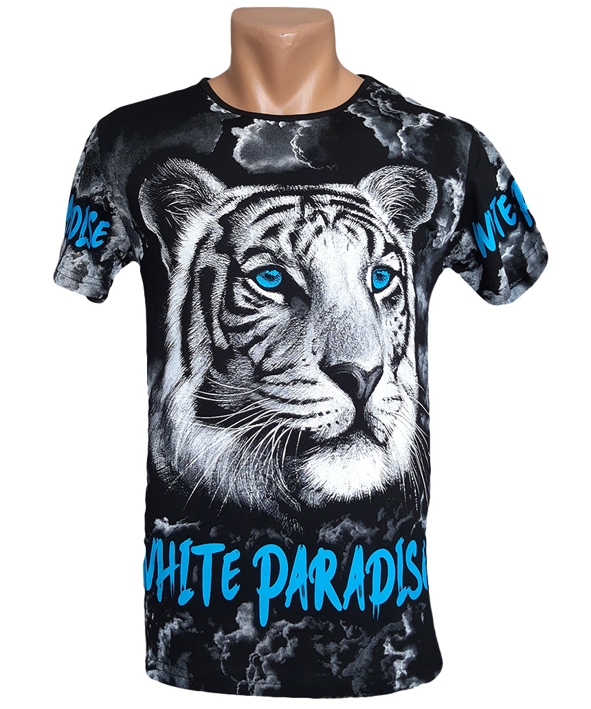

Футболка с рисунком тигра White Paradise 6087 L цвет черный