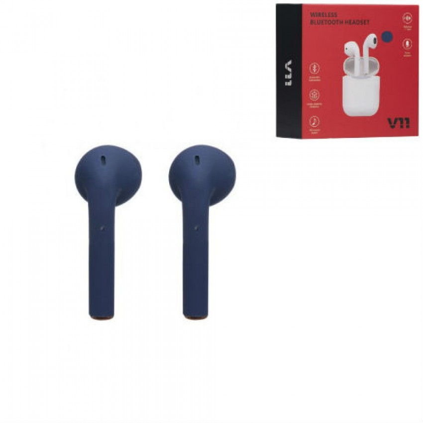 

Беспроводные Bluetooth наушники Синие Tws V11