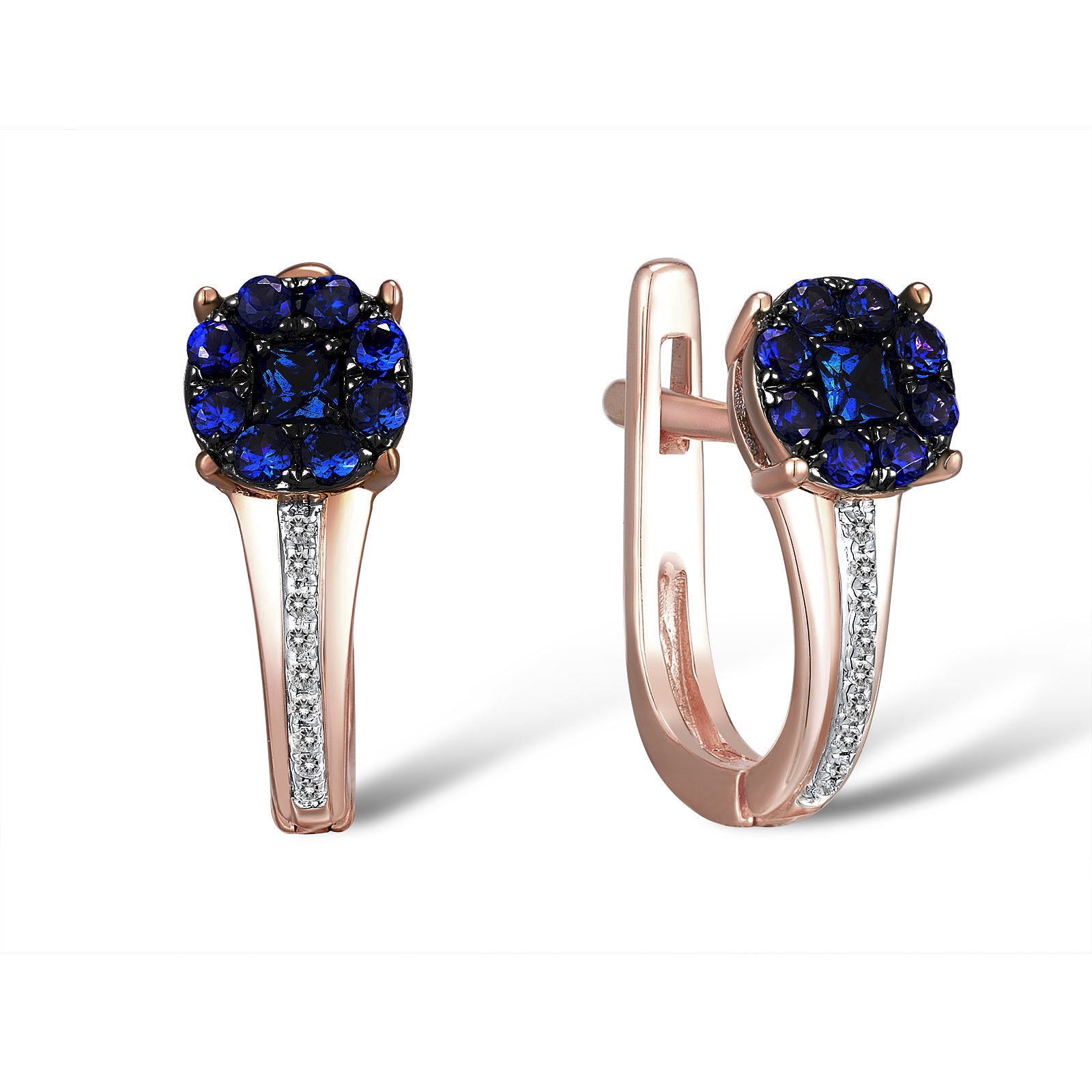 

Серьги из красного золота с бриллиантами и сапфирами 562067
