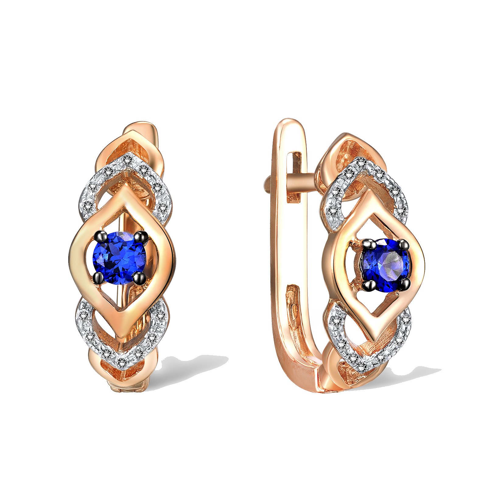 

Серьги из красного золота с бриллиантами и сапфирами 324497