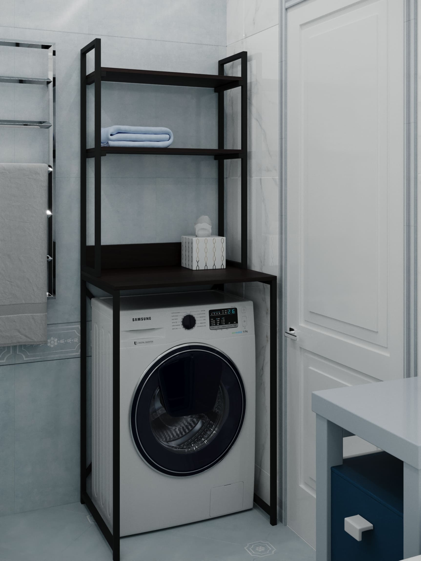

Тумба под стиральную машину с полками Loft черный Rimos 650х1880х500 мм Венге (Z-50_BL_V)