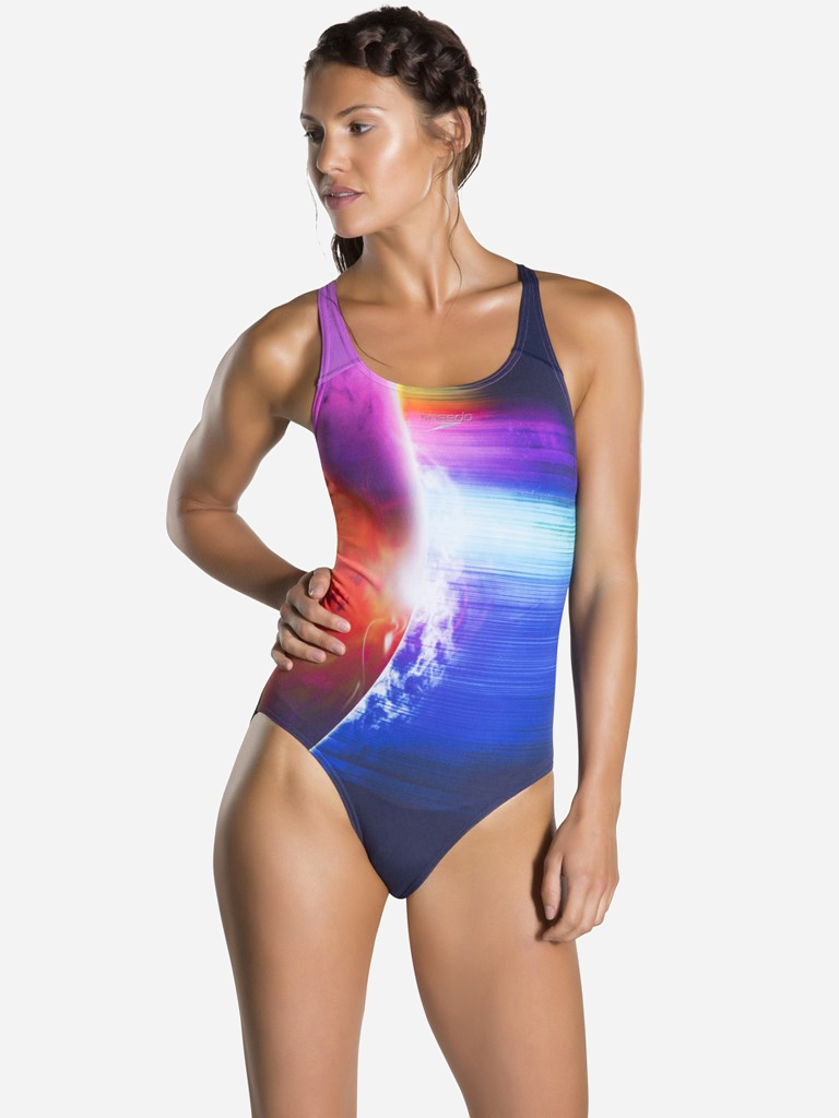 

Купальник слитный женский Speedo PLMT DIGI PBCK 806187B385 34UK Синий