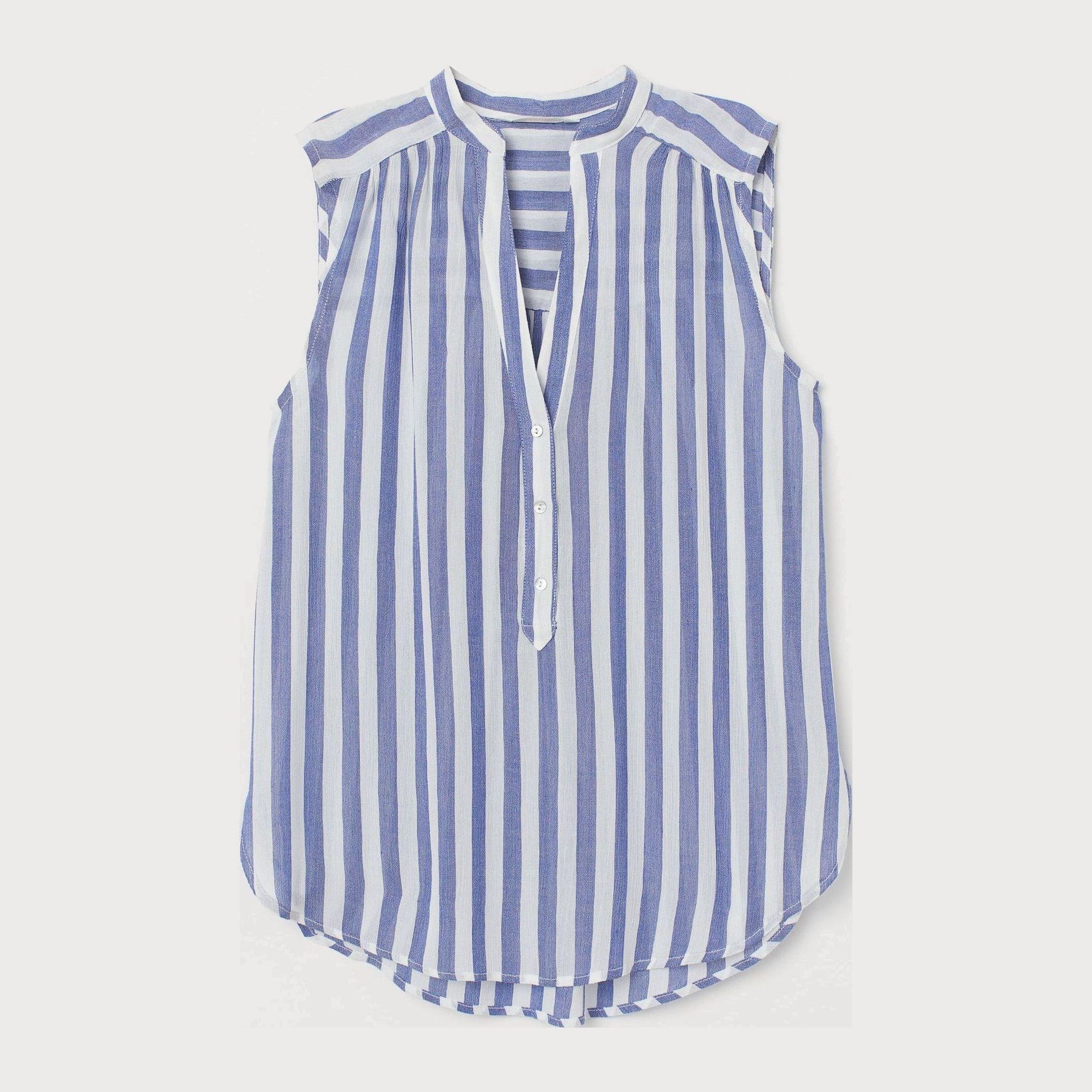 

Блузка H&M 7431129-ABCU 36 Синяя с белым