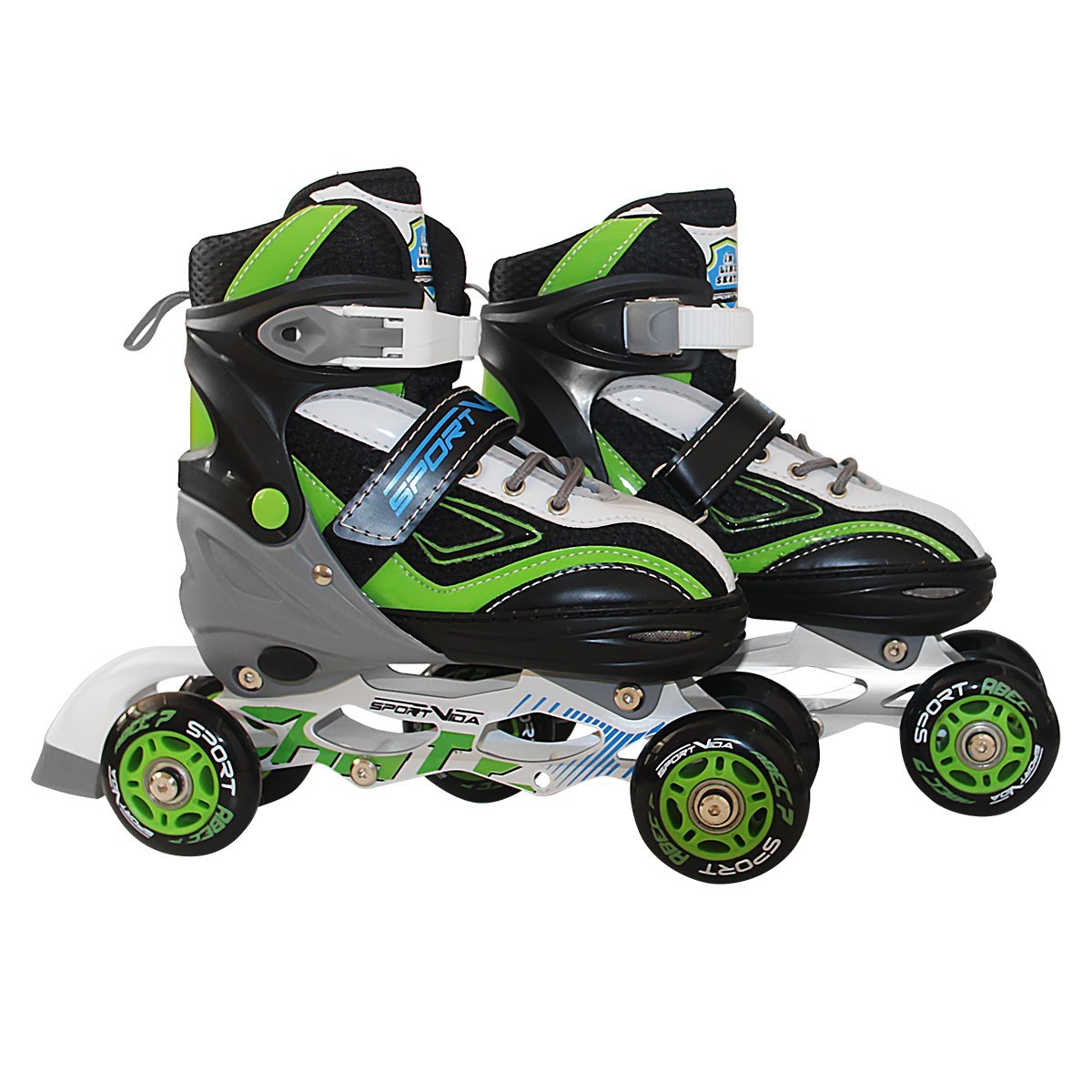 

Роликовые коньки 4 в 1 (квады,ролики,коньки) р-р 39-42 Black/Green/White