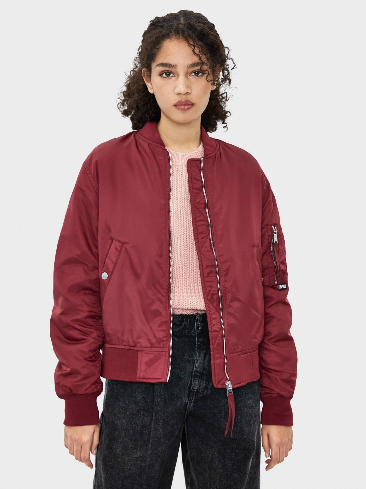 

Бомбер Bershka 6300/551/605-ACUK XS Бордовый