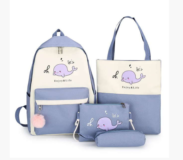 

Комплект Рюкзак женский + сумки + пенал Sugebag серо-голубой (174G)